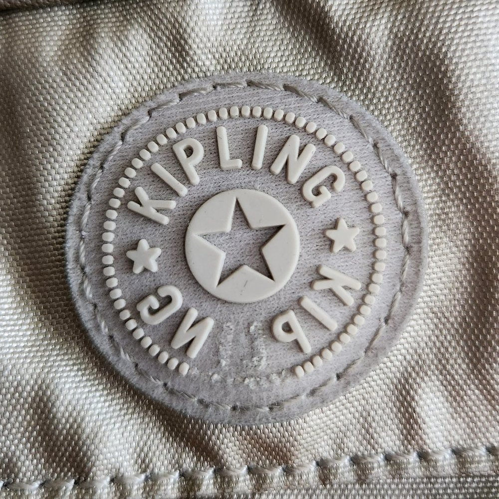 Kipling Mini Convertible Backpack Crossbody Silver Grey Metallic charm - Picture 4 of 15